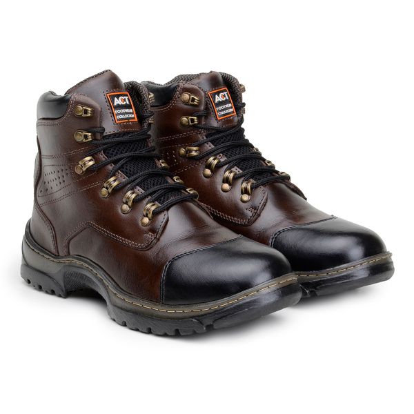 Bota Masculina De Couro 2189 Guerrilha Act Footwear Castanho 