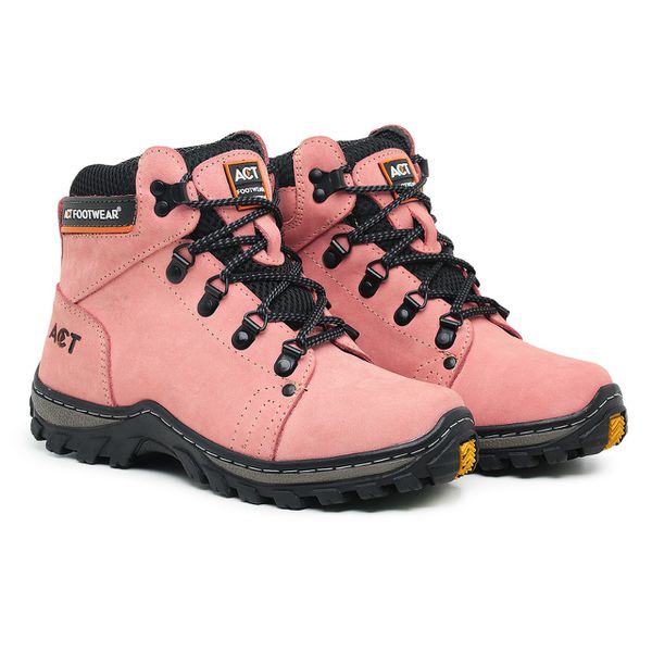 Bota Feminina De Couro Robust Act Footwear Rose 