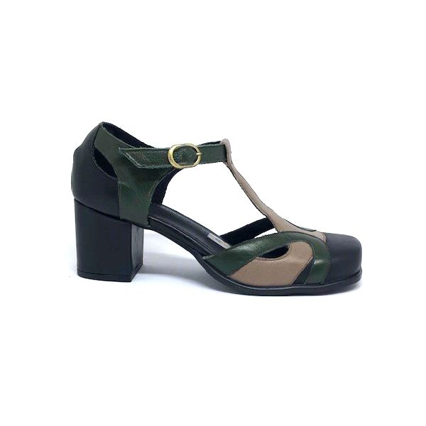 Sapato Edith - Preto com musgo