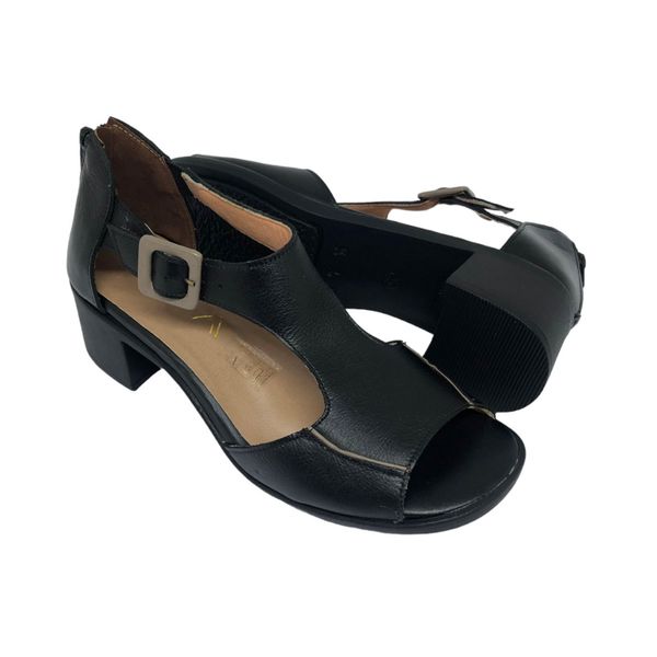 Sandália Miranda - Preto com detalhe fendi