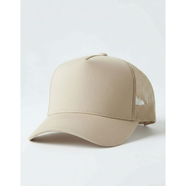 Boné Truker de Tela Bege