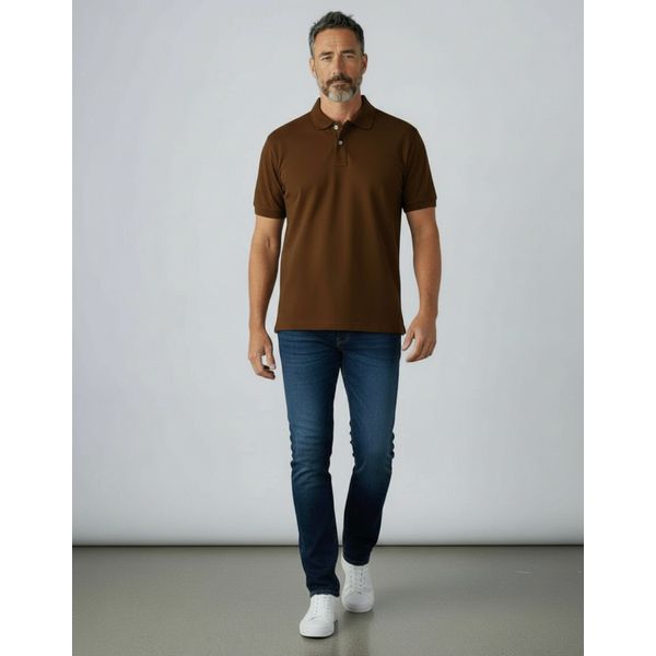 Camisa Gola Polo Piquet Marrom 