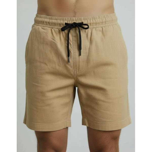 Short Linho Masculino Bege