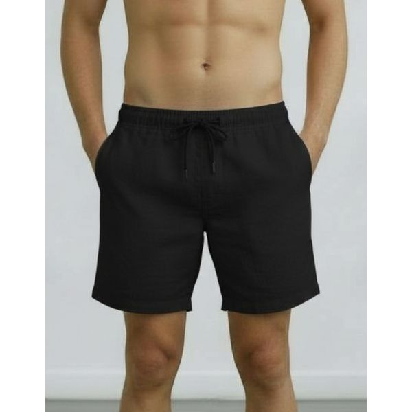 Short Linho Masculino Preto