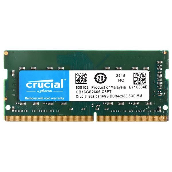 MEMORIA RAM NOTEBOOK DDR4 16GB CRUCIAL CB16GS2666 1X16