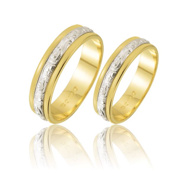 Alianças Para Bodas Em Ouro Amarelo 18k - FA-222 - Fábrica das Alianças