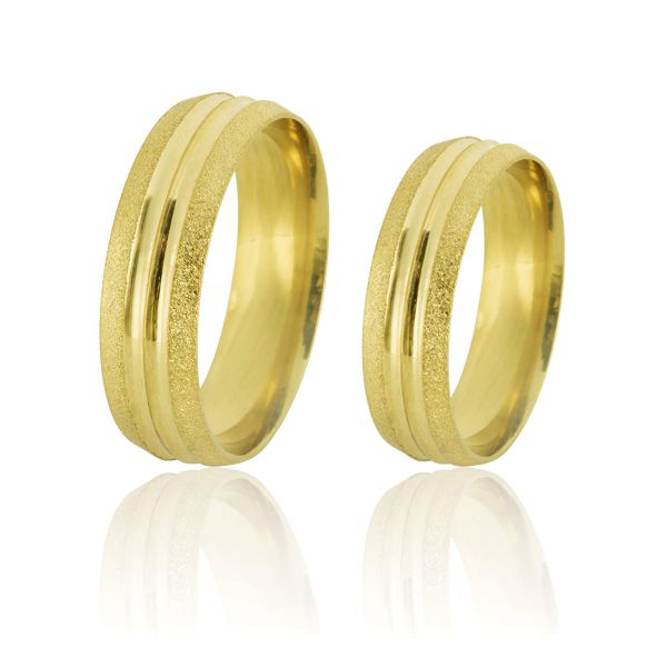 Alianças De Noivado e Casamento Em Ouro Amarelo 18k 0,750 Fa-506 - FA-506 - Fábrica das Alianças