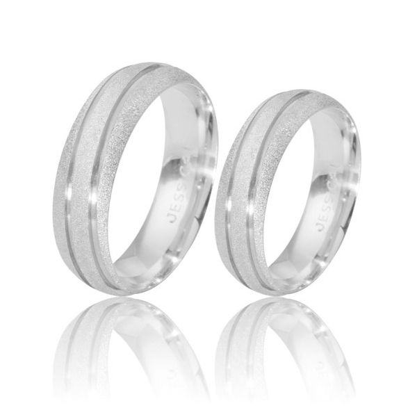 Aliança De Casamento Diamantada Em Ouro Branco 18k - FA-480-B - Fábrica das Alianças