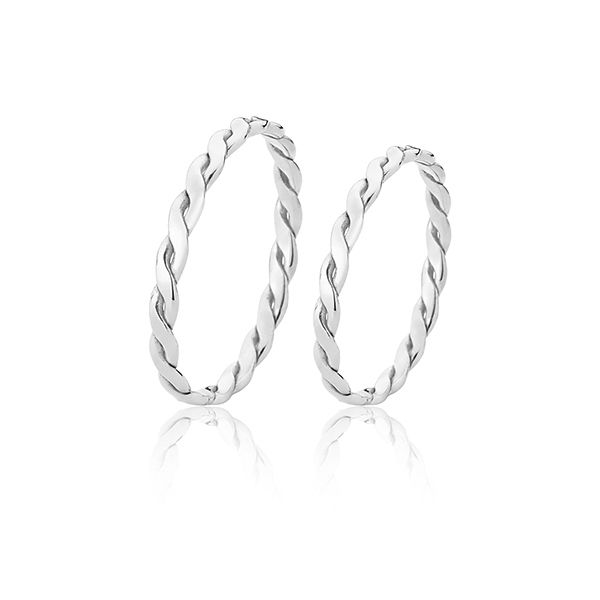 Alianças Trançadas Em Ouro Branco 18k - FA-2511-B - Fábrica das Alianças