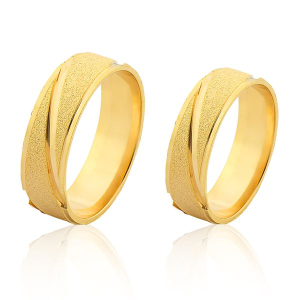 Alianças de Casamento em Ouro 18k Diamantadas - FA-989 - Fábrica das Alianças