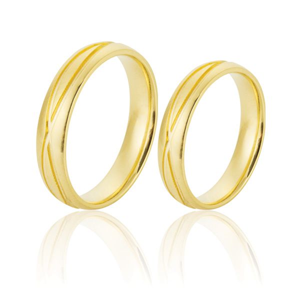 Alianças De Casamento Em Ouro Amarelo 18k 