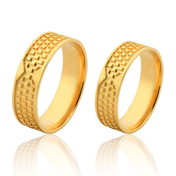 Alianças De Casamento Personalizadas Em Ouro 18k - FA-1012 - Fábrica das Alianças