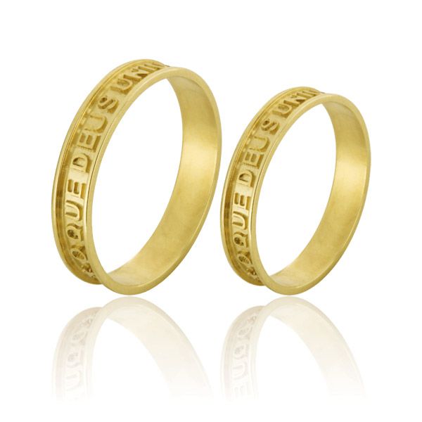 Alianças Em Ouro 18k Personalizadas - FA-663 - Fábrica das Alianças