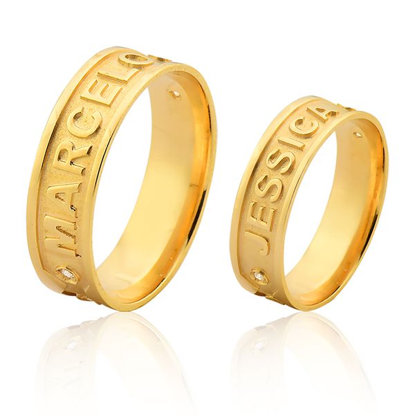 Alianças Personalizadas Em Ouro 18k 