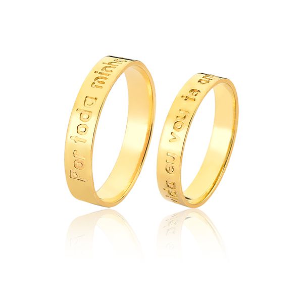 Alianças Personalizadas Em Ouro 18k - FA-1323 - Fábrica das Alianças