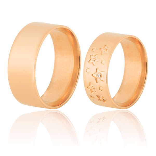 Alianças Personalizadas Em Ouro Rose 18k 