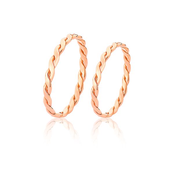 Alianças Trançadas Em Ouro Rose 18k - FA-2511-R - Fábrica das Alianças