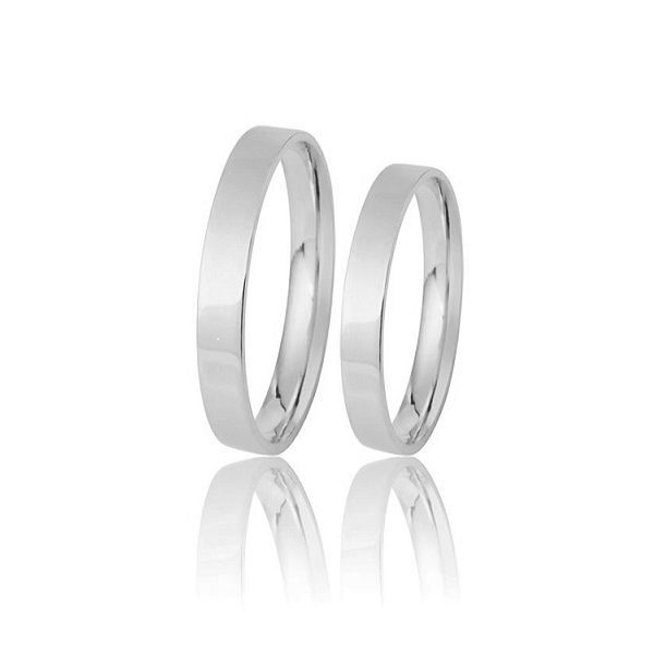 Alianças De Casamento Em Ouro Branco 10k - FA-167-B-10K - Fábrica das Alianças