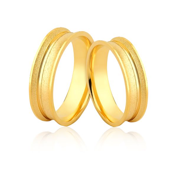 Alianças De Ouro 18k Diamantadas - FA-1156 - Fábrica das Alianças