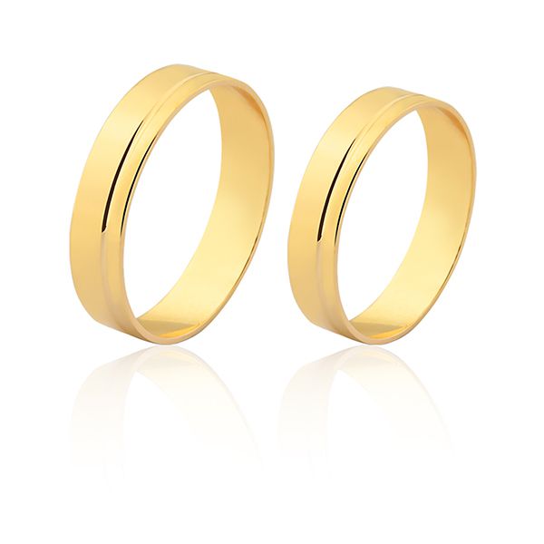 Alianças De Casamento Em Ouro 10k - FA-1529-10K - Fábrica das Alianças