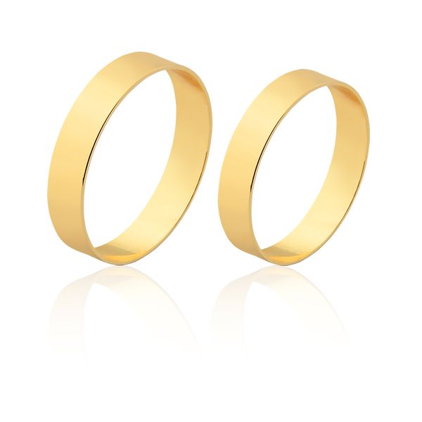 Alianças De Casamento Em Ouro - FA-1507-V - Fábrica das Alianças