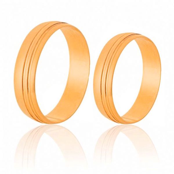 Alianças De Casamento Em Ouro Rose 10k 