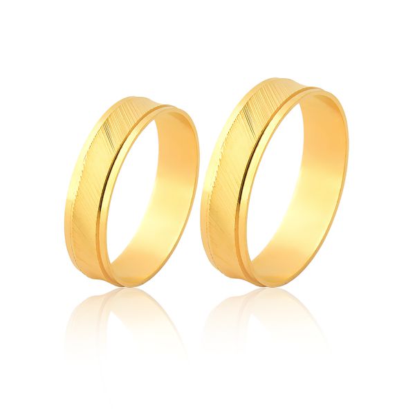 Alianças De Casamento Em Ouro - FA-1145-V - Fábrica das Alianças