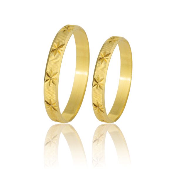 Alianças De Casamento Em Ouro - FA-183-V - Fábrica das Alianças