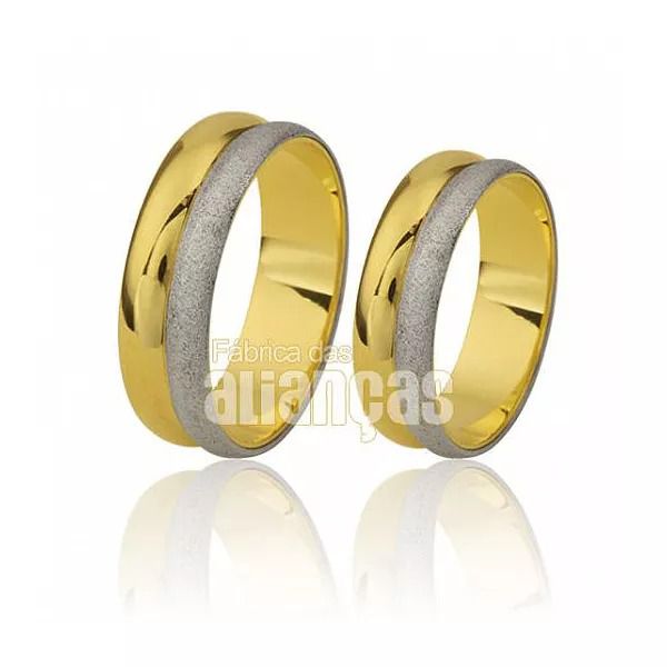 Alianças de Bodas em Ouro Amarelo e Ouro Branco 