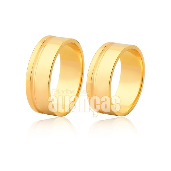Alianças de Noivado e Casamento em Ouro Amarelo 18k
