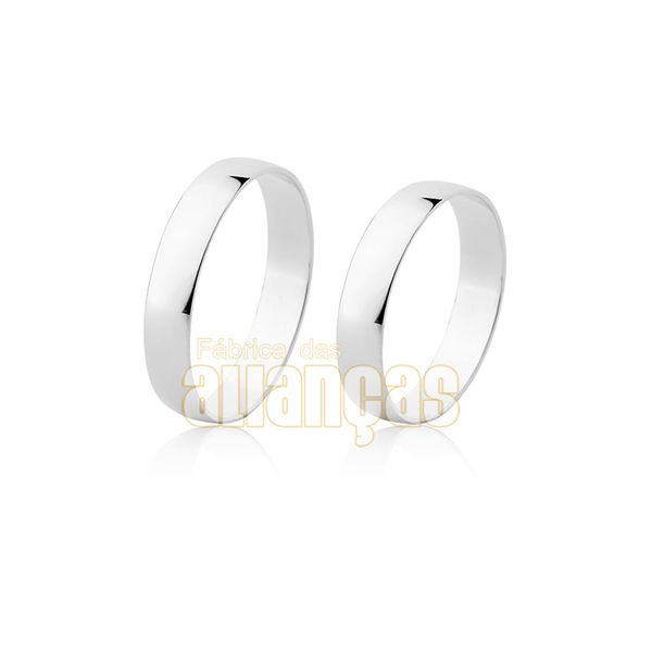 Alianças De Ouro Branco 18k - FA-13-B - Fábrica das Alianças