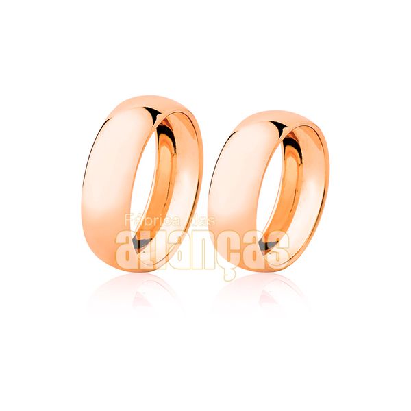 Alianças De Noivado e Casamento Em Ouro Rosê 18k - FA-27-R - Fábrica das Alianças