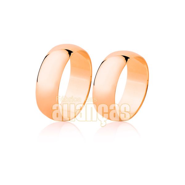 Alianças De Noivado e Casamento Em Ouro Rose 18k 0,750 Fa-28-r - FA-28-R - Fábrica das Alianças