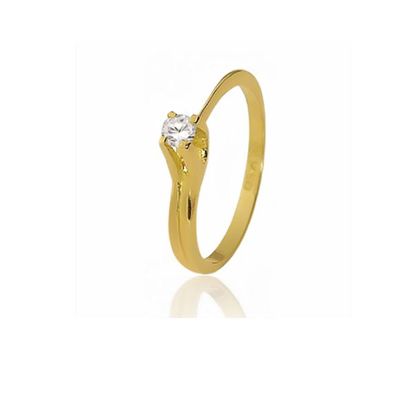 Anel Solitário Com Diamante De 0,13 Ct Ouro 18k - S-07 - Fábrica das Alianças