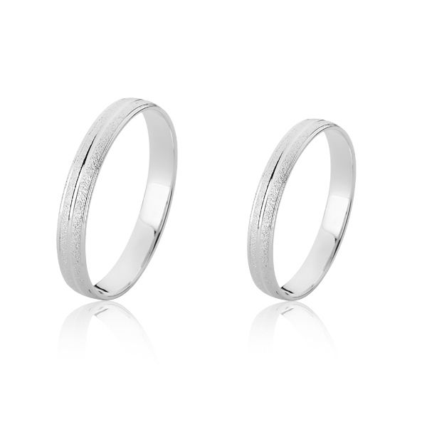 Alianças Diamantada de ouro Branco 18k - FA-2404-B - Fábrica das Alianças