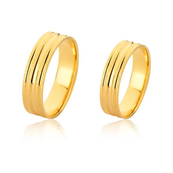 Alianças Diamantada em Ouro Amarelo 18k