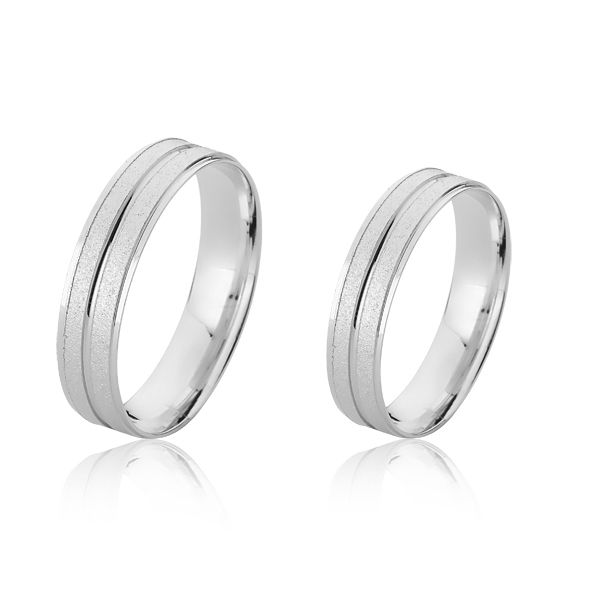 Alianças Diamantada em Ouro Branco 18k - FA-2407-B - Fábrica das Alianças