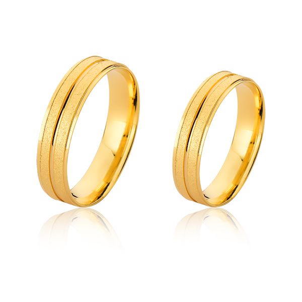 Alianças Diamantada em Ouro Amarelo 18k