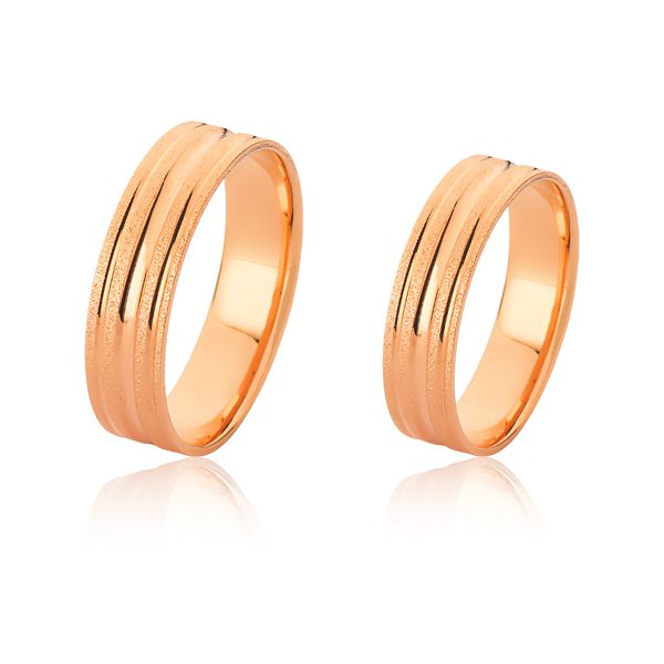 Alianças Diamantada em Ouro Rose 18k