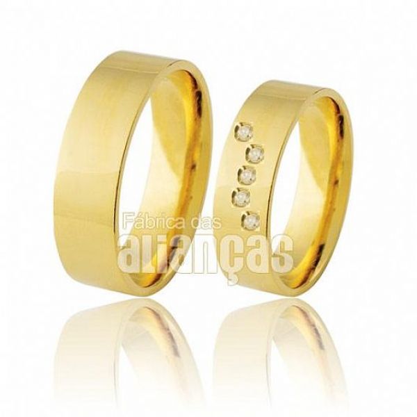 Alianças em Ouro 18k com Diamantes