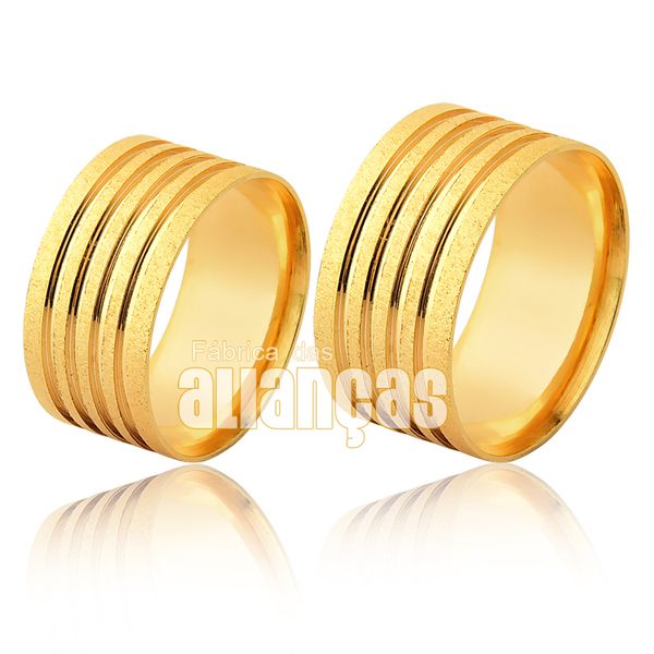 Alianças De Ouro 18k Larga - FA-1147 - Fábrica das Alianças