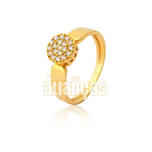 Anel De Ouro 18k Com Diamantes - S-189-N - Fábrica das Alianças