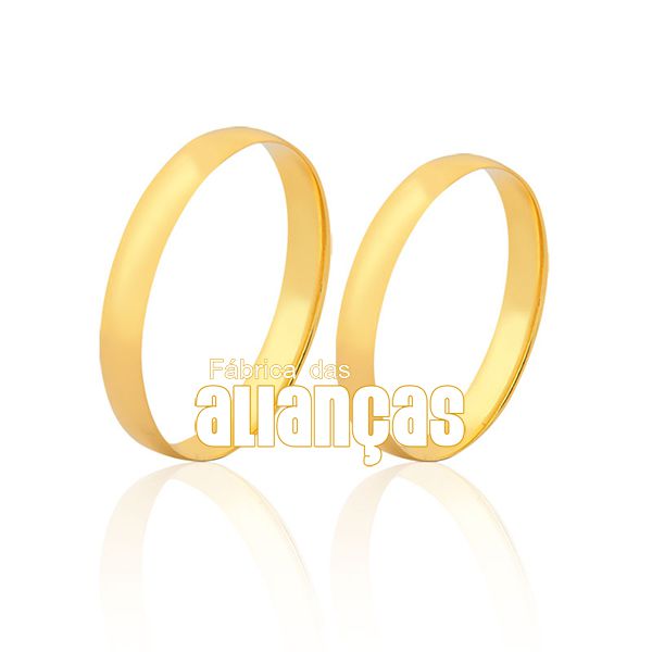 Par De Alianças De Ouro 18k - FA-07 - Fábrica das Alianças