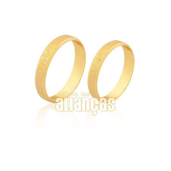 Alianças Diamantadas em Ouro 10k - FA-1590-10K - Fábrica das Alianças
