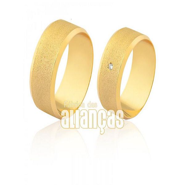 Alianças De Noivado e Casamento Em Ouro Amarelo 18k 0,750 Fa-1598