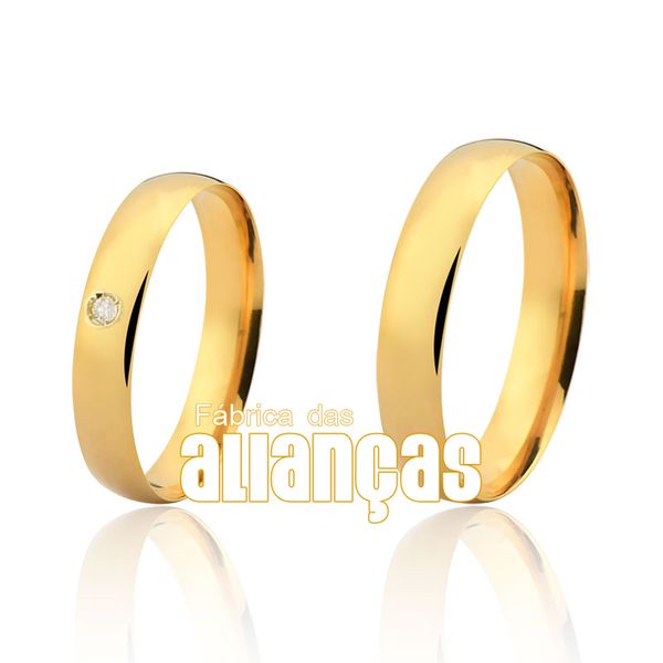 Par De Alianças De Ouro Amarelo 18k