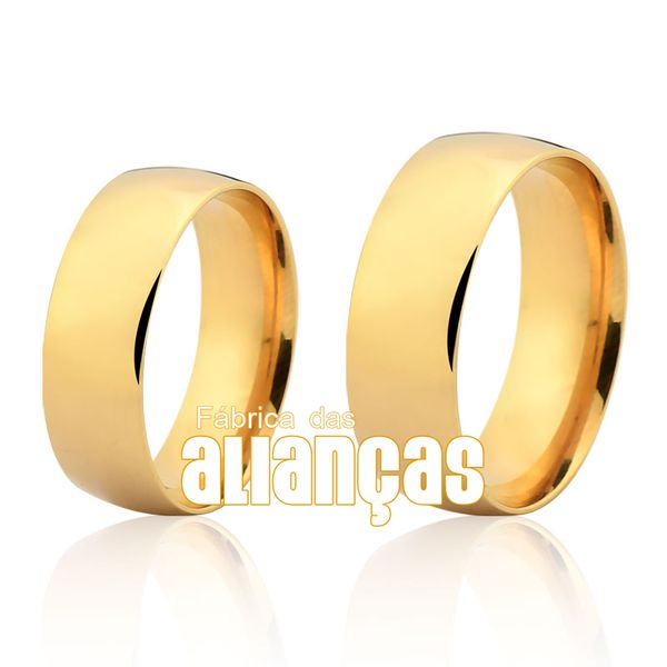 Alianças Abauladas de Ouro Peso 13,60 Gramas Compre Aqui - FA-165 - Fábrica das Alianças