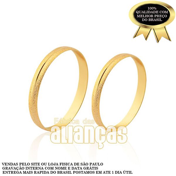 Alianças De Ouro 18k - FA-1822 - Fábrica das Alianças