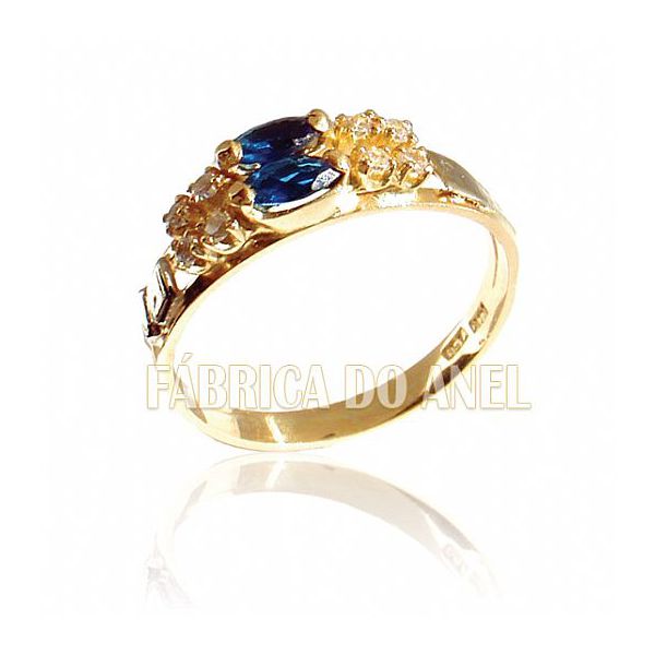 Anel De Formatura Feminino Em Ouro Amarelo 18k 0,750 Fa-135-z