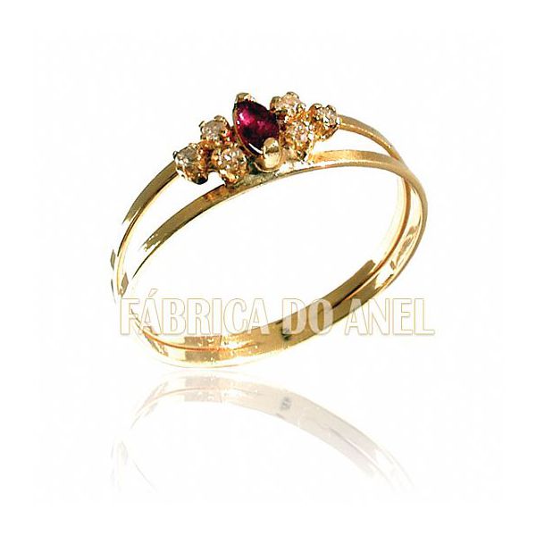 Anel De Formatura Feminino Em Ouro Amarelo 18k 0,750 Fa-153-z